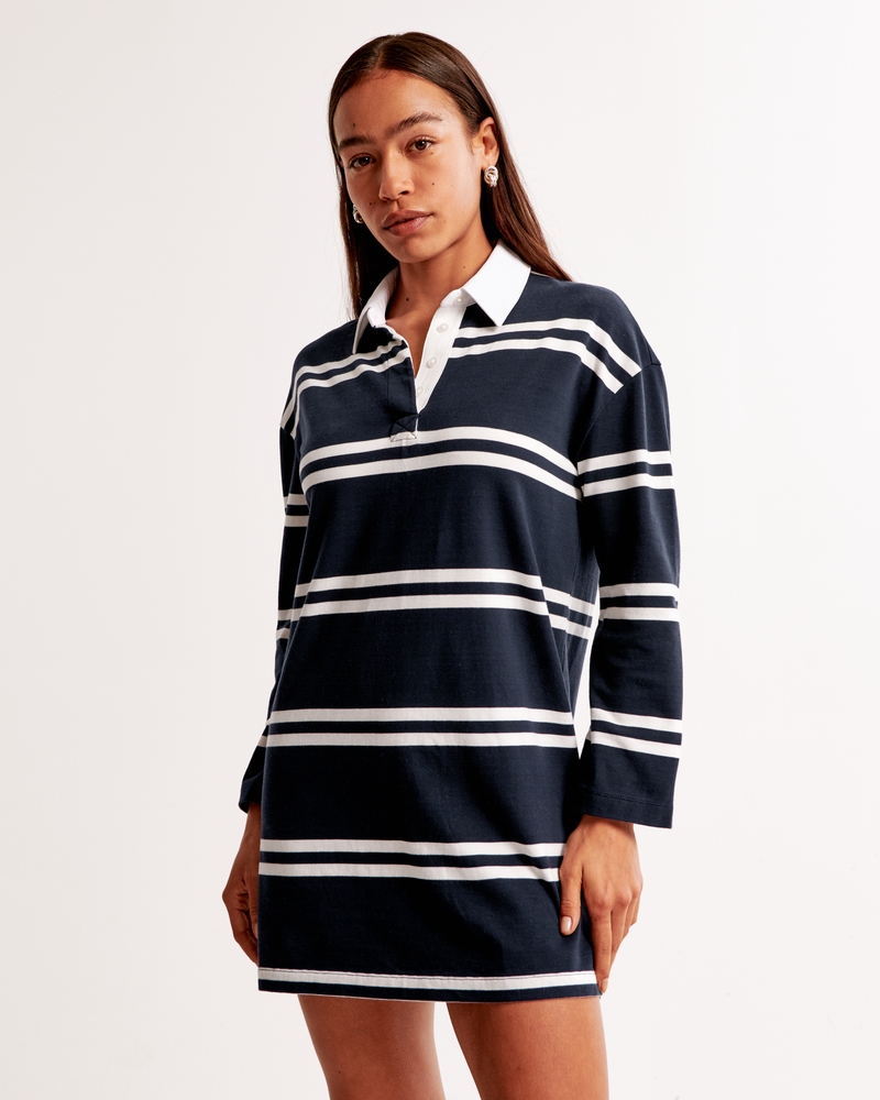 Essential Long-Sleeve Rugby Mini Dress