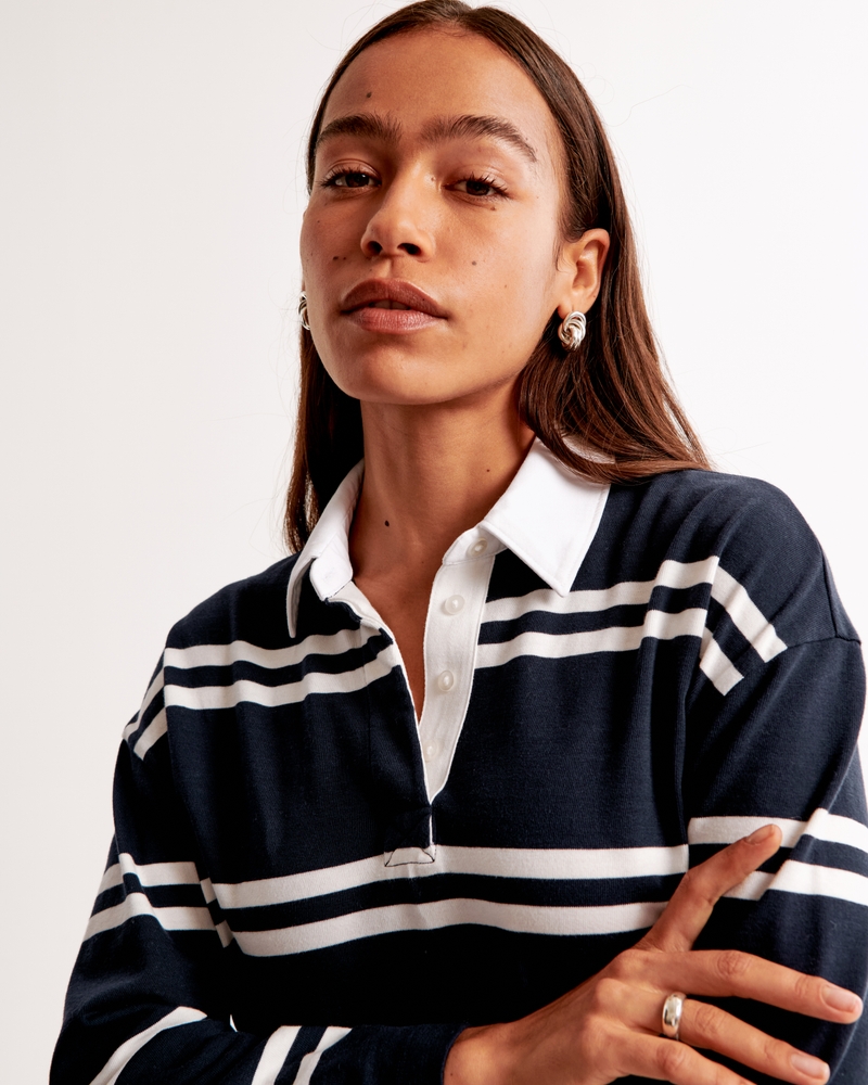 Essential Long-Sleeve Rugby Mini Dress