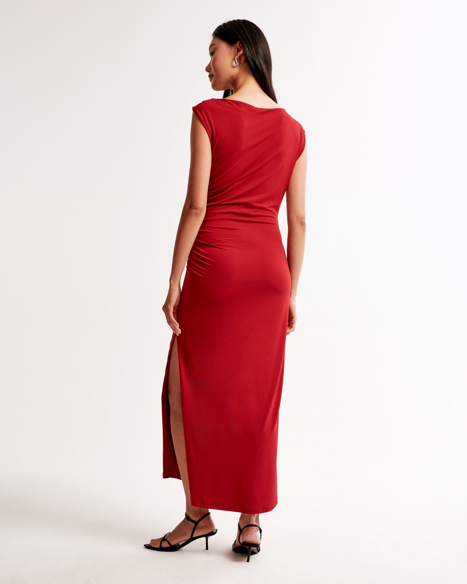Asymmetrical Draped Maxi Dress