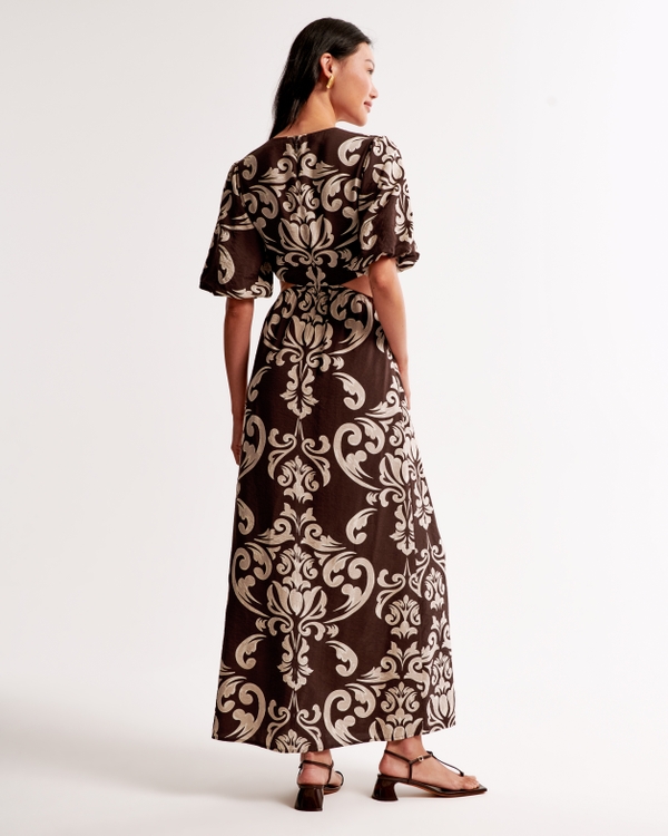 Short-Sleeve Cutout Maxi Dress