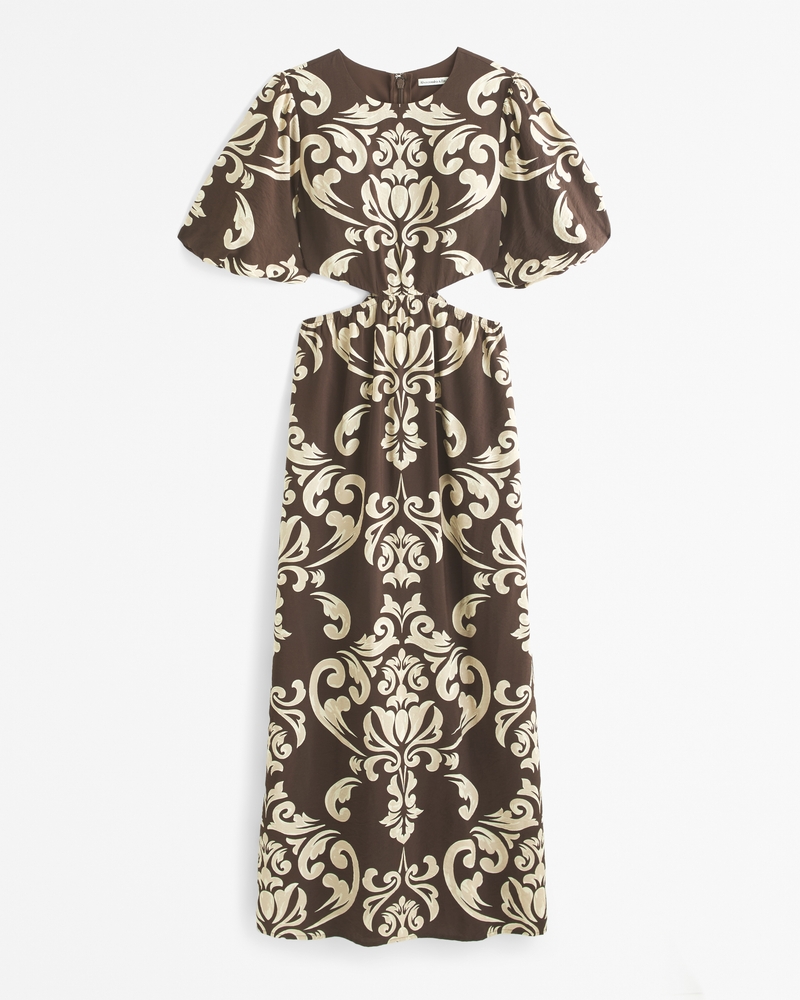 Short-Sleeve Cutout Maxi Dress