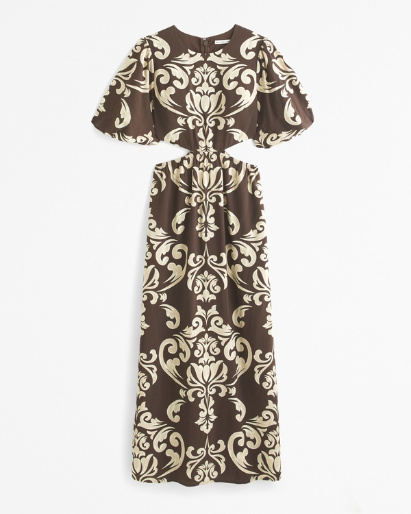 Short-Sleeve Cutout Maxi Dress
