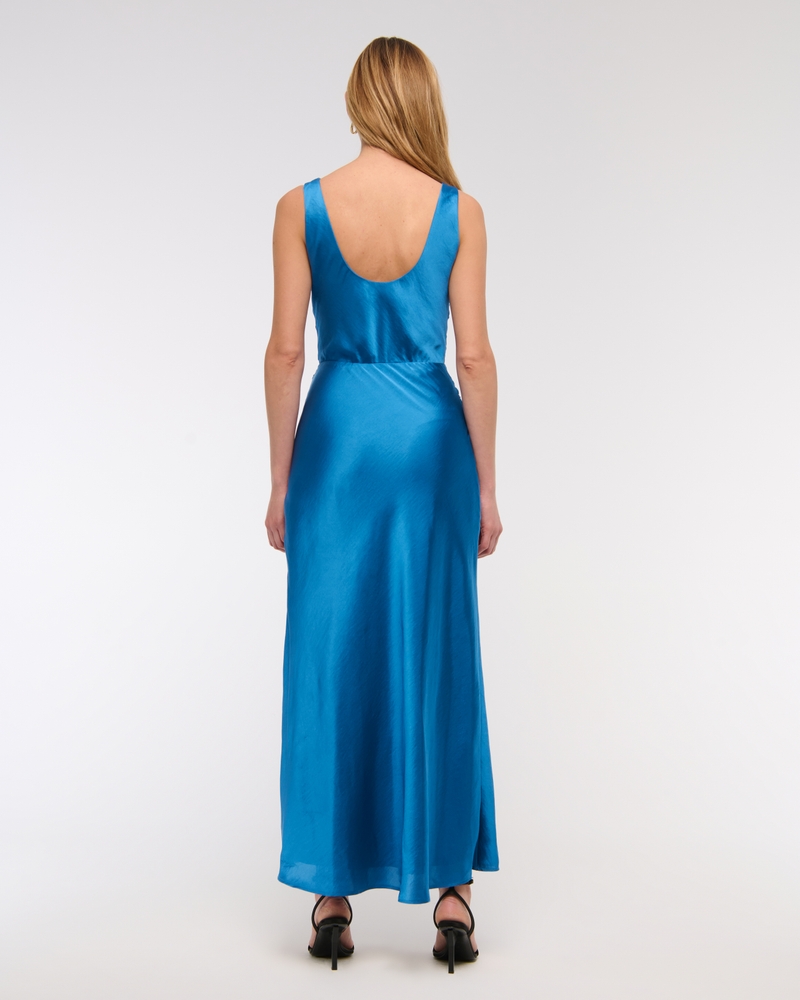 Cowl Neck Draped Maxi Dress