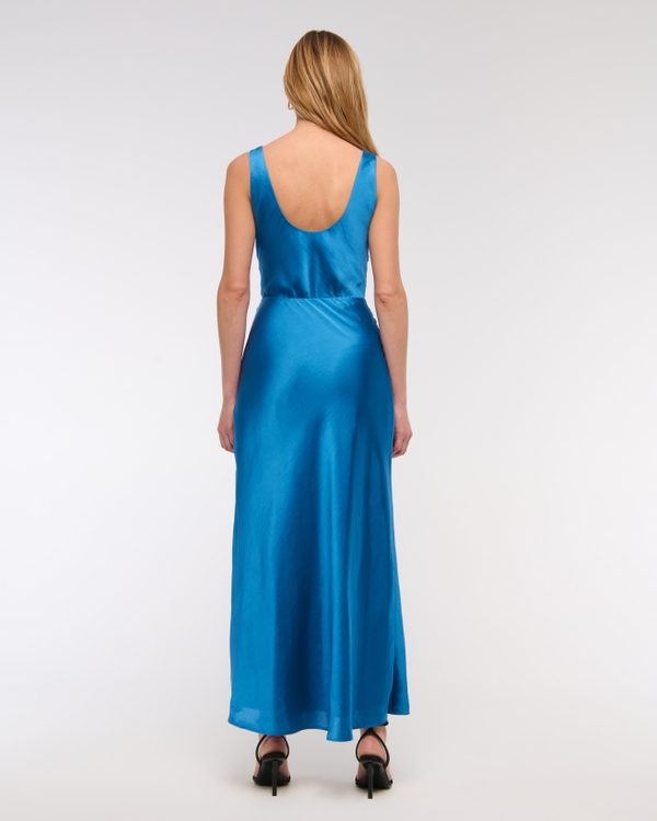 Cowl Neck Draped Maxi Dress
