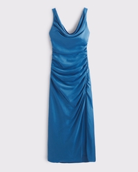 Cowl Neck Draped Maxi Dress