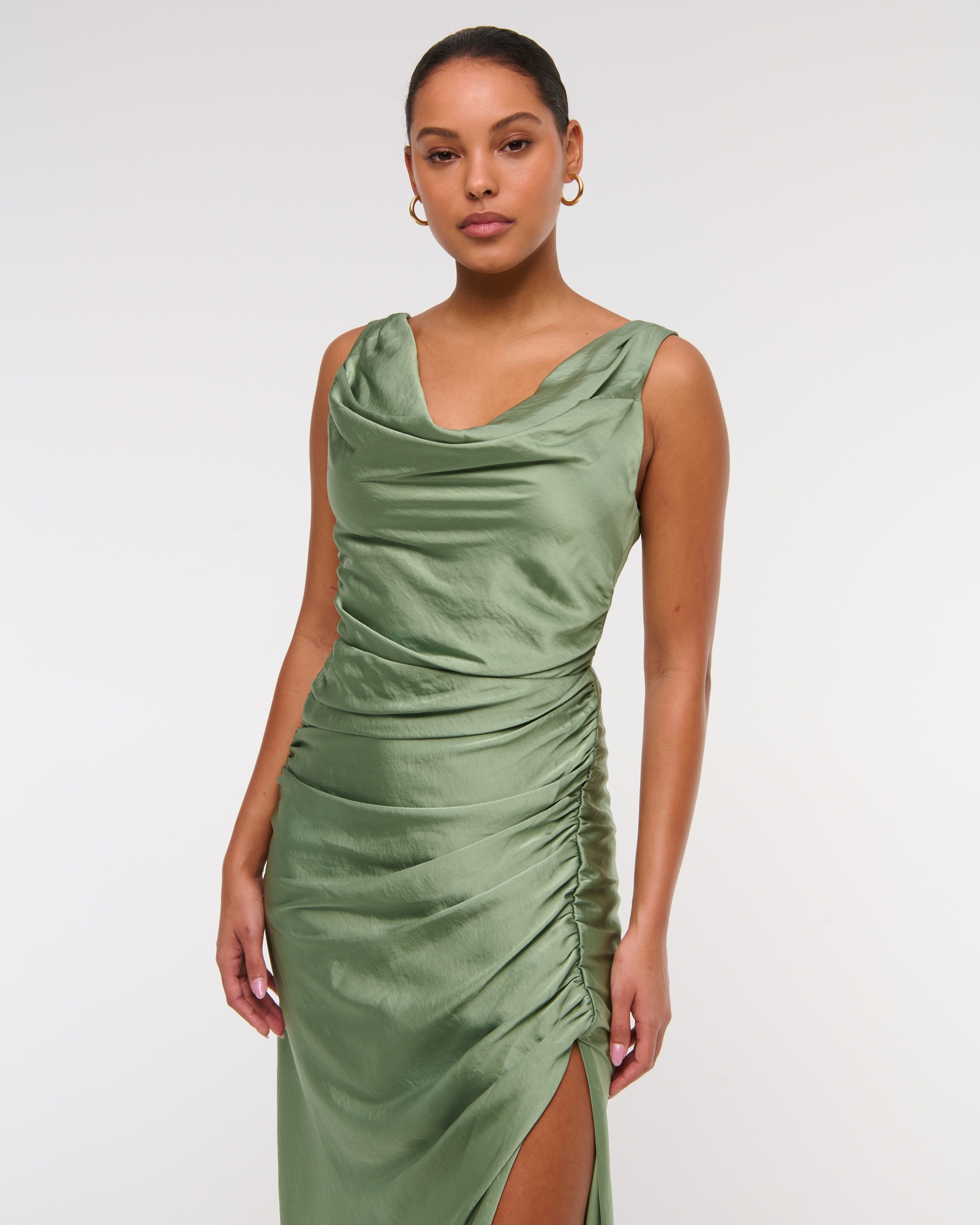 Cowl Neck Draped Maxi Dress