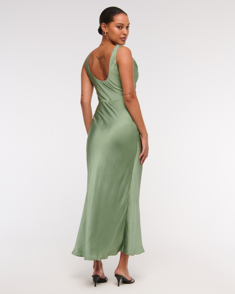 Cowl Neck Draped Maxi Dress
