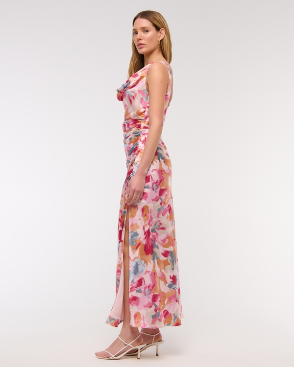 Cowl Neck Draped Maxi Dress