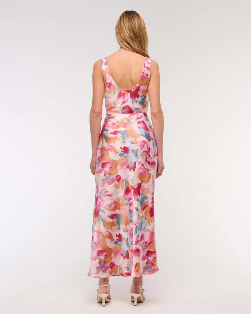Cowl Neck Draped Maxi Dress