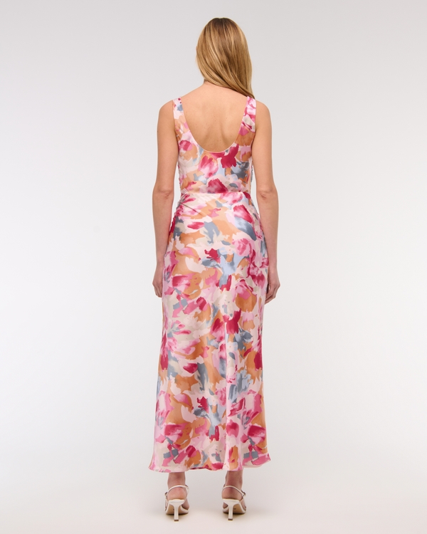 Cowl Neck Draped Maxi Dress
