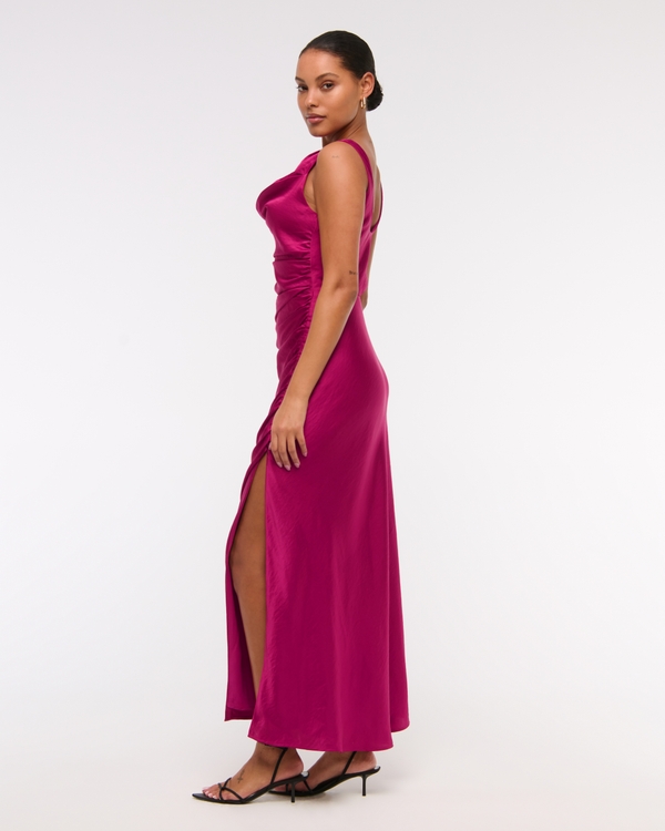 Cowl Neck Draped Maxi Dress