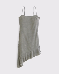 Asymmetrical Clasp-Back Midi Dress