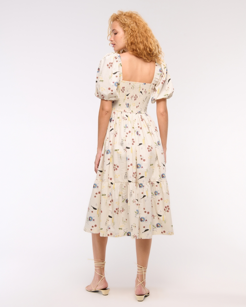 The A&F Emerson Poplin Puff Sleeve Midi Dress