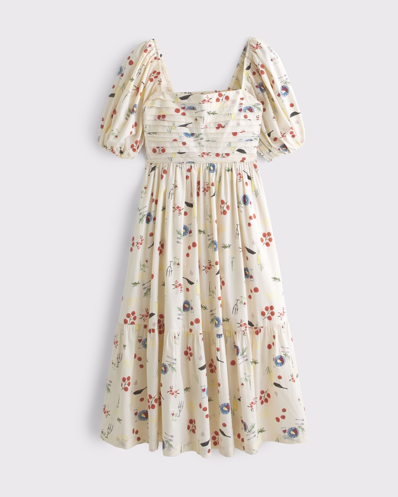 The A&F Emerson Poplin Puff Sleeve Midi Dress