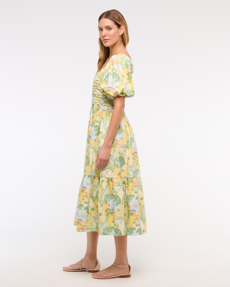The A&F Emerson Poplin Puff Sleeve Midi Dress