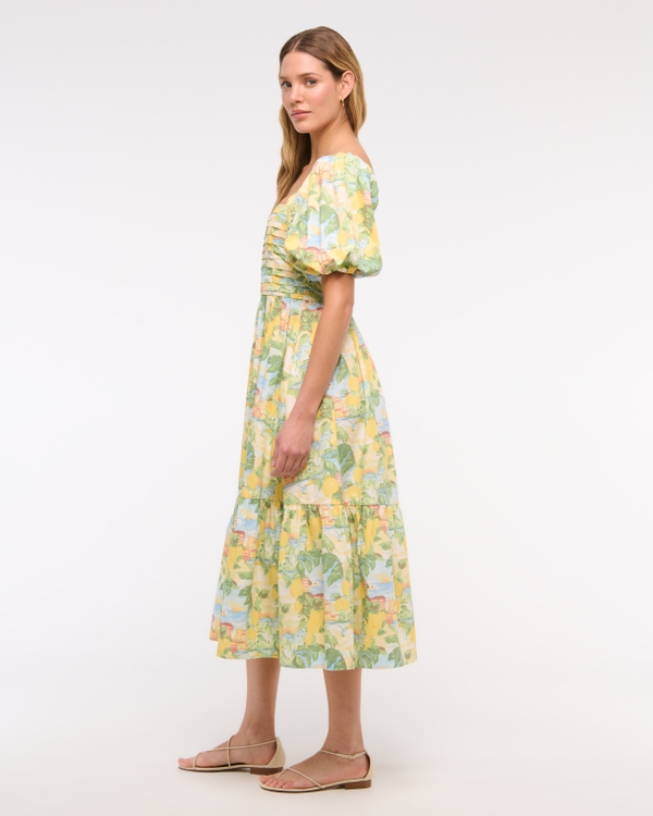 The A&F Emerson Poplin Puff Sleeve Midi Dress