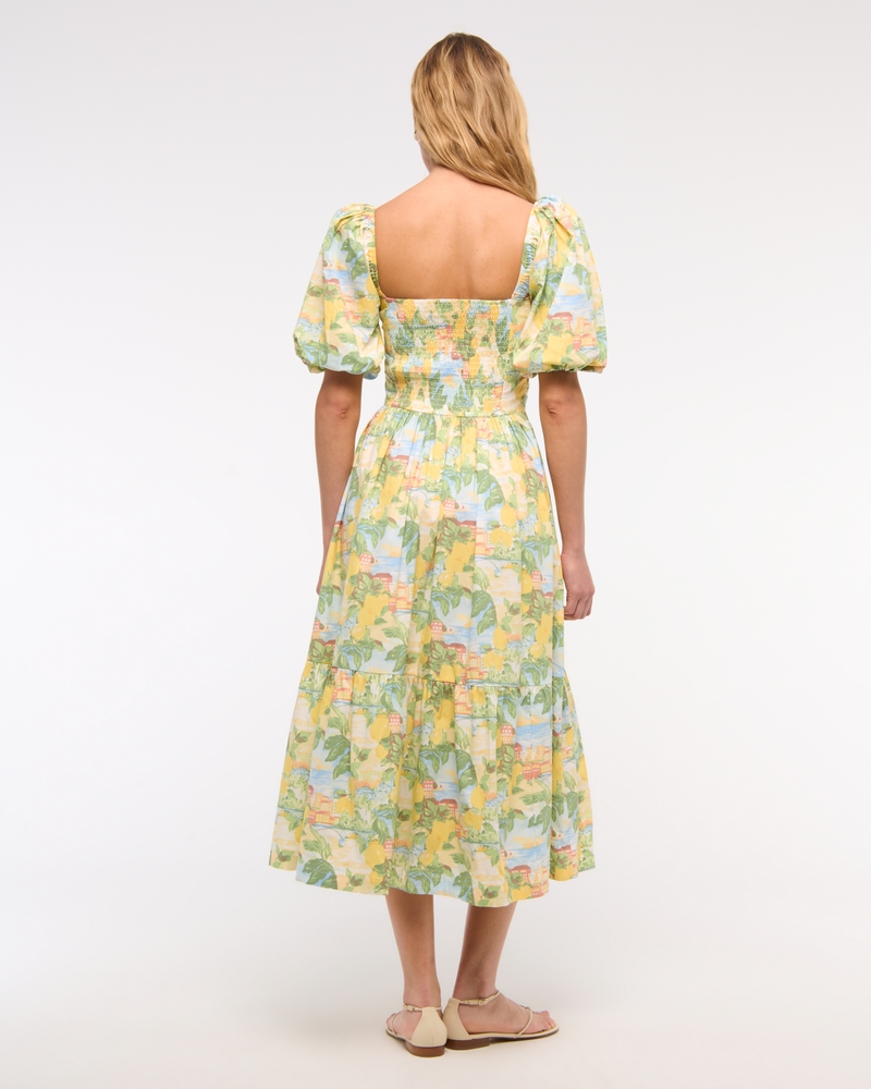 The A&F Emerson Poplin Puff Sleeve Midi Dress