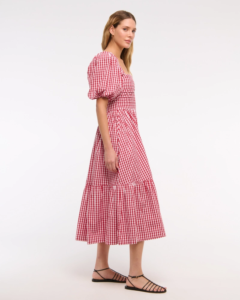 The A&F Emerson Poplin Puff Sleeve Midi Dress