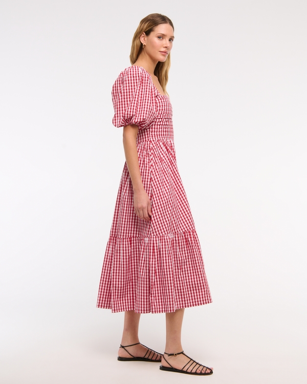 The A&F Emerson Poplin Puff Sleeve Midi Dress