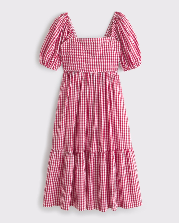 The A&F Emerson Poplin Puff Sleeve Midi Dress