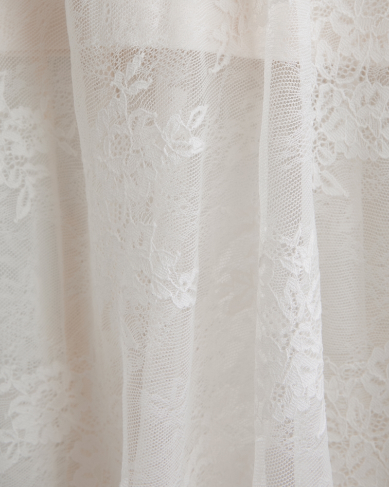 Strapless Lace Midi Dress