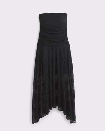 Simple A line Straps Orange Lace Holiday Dresses Midi Length Women's Dress