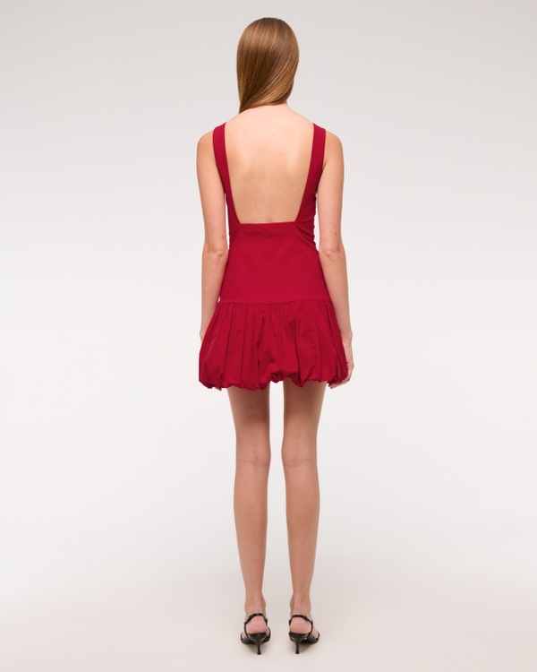 strapless open back dress V-Neck Short Bubble Sleeve Mini Dress with Smocked and Bow Details – Emma  Lou's Boutique
