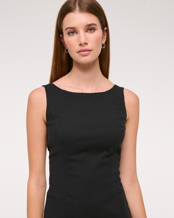 High-Neck Bubble Hem Mini Dress