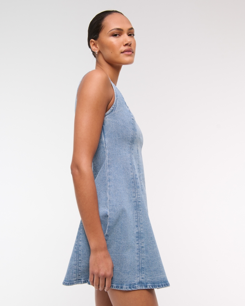 The A&F Mila Squareneck Denim Mini Dress