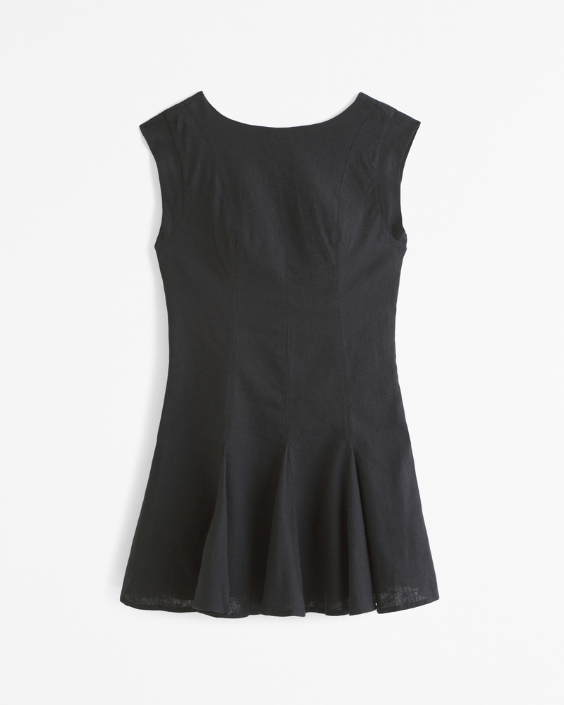 Women's Linen-Blend Godet Mini Dress | Women's Clearance