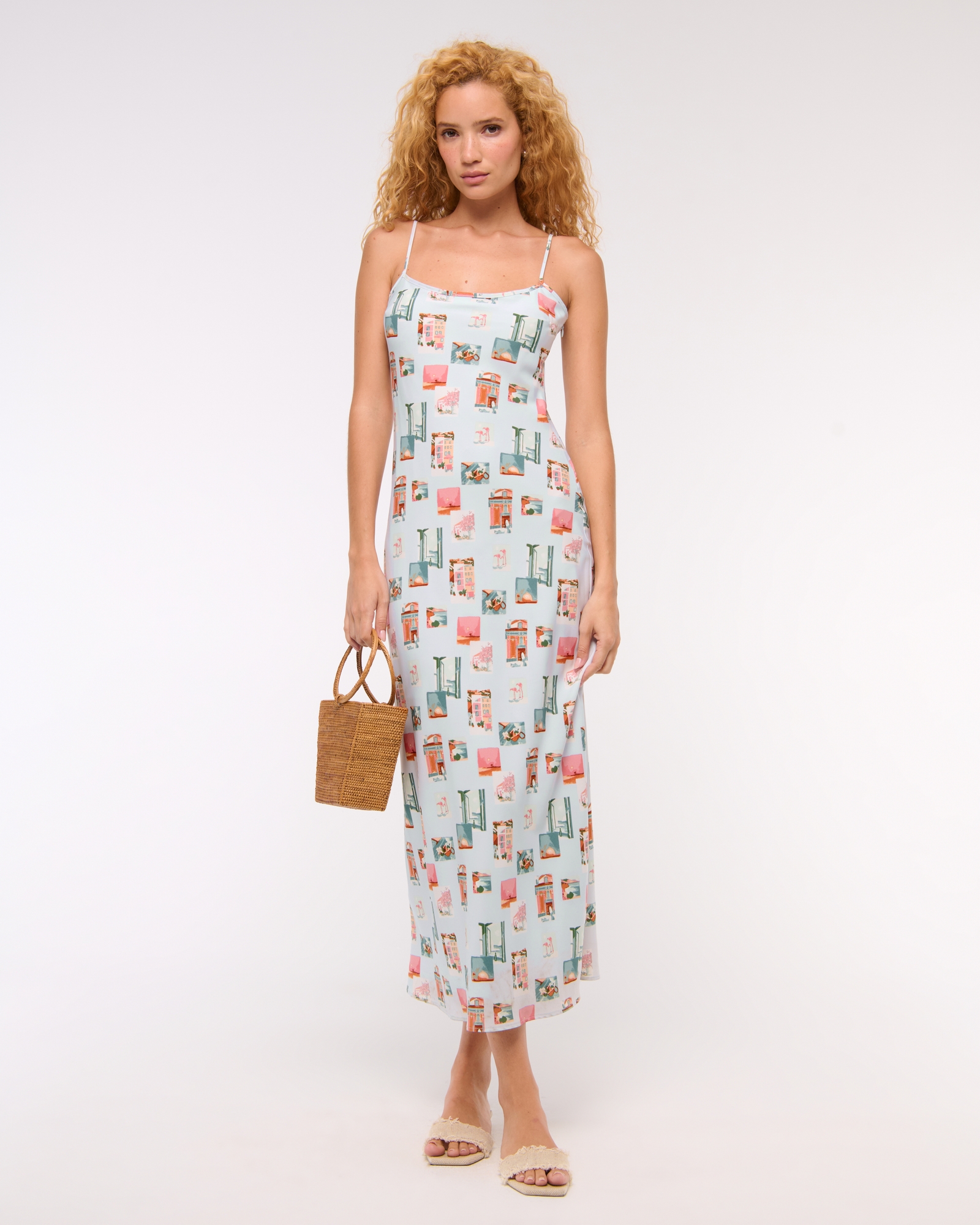 the a&f julia slip halter maxi dress Abercrombie featuring a scoop neckline Abercrombie & Fitch The A&F