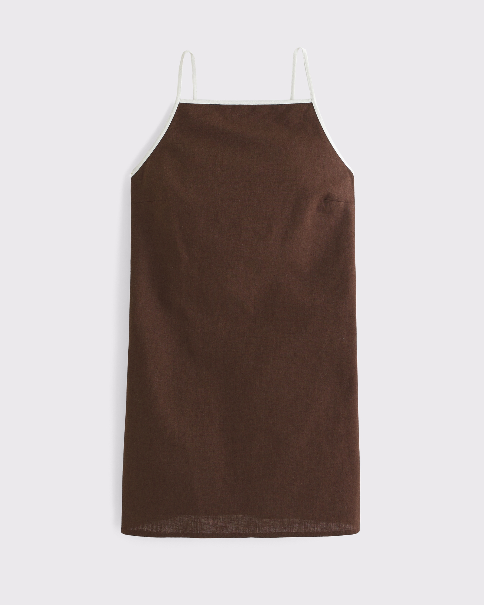 Linen-Blend Apron Mini Dress