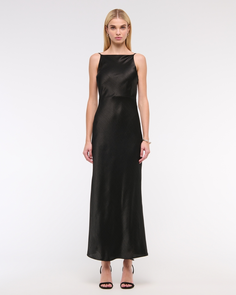 Cowl Neck Draped Maxi Dress