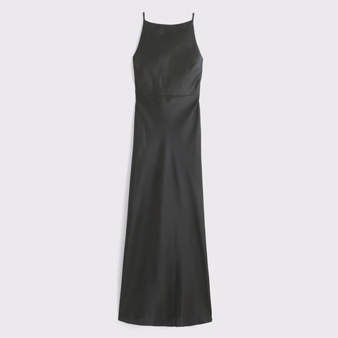 Женские платья Abercrombie & Fitch High-Neck Crinkle Satin Maxi Dress