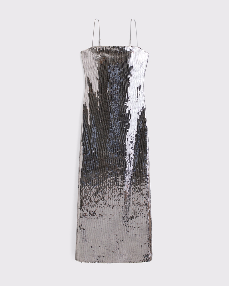 Women's Straight Neck Sequin Midi Dress | Women's Clearance | Abercrombie .com