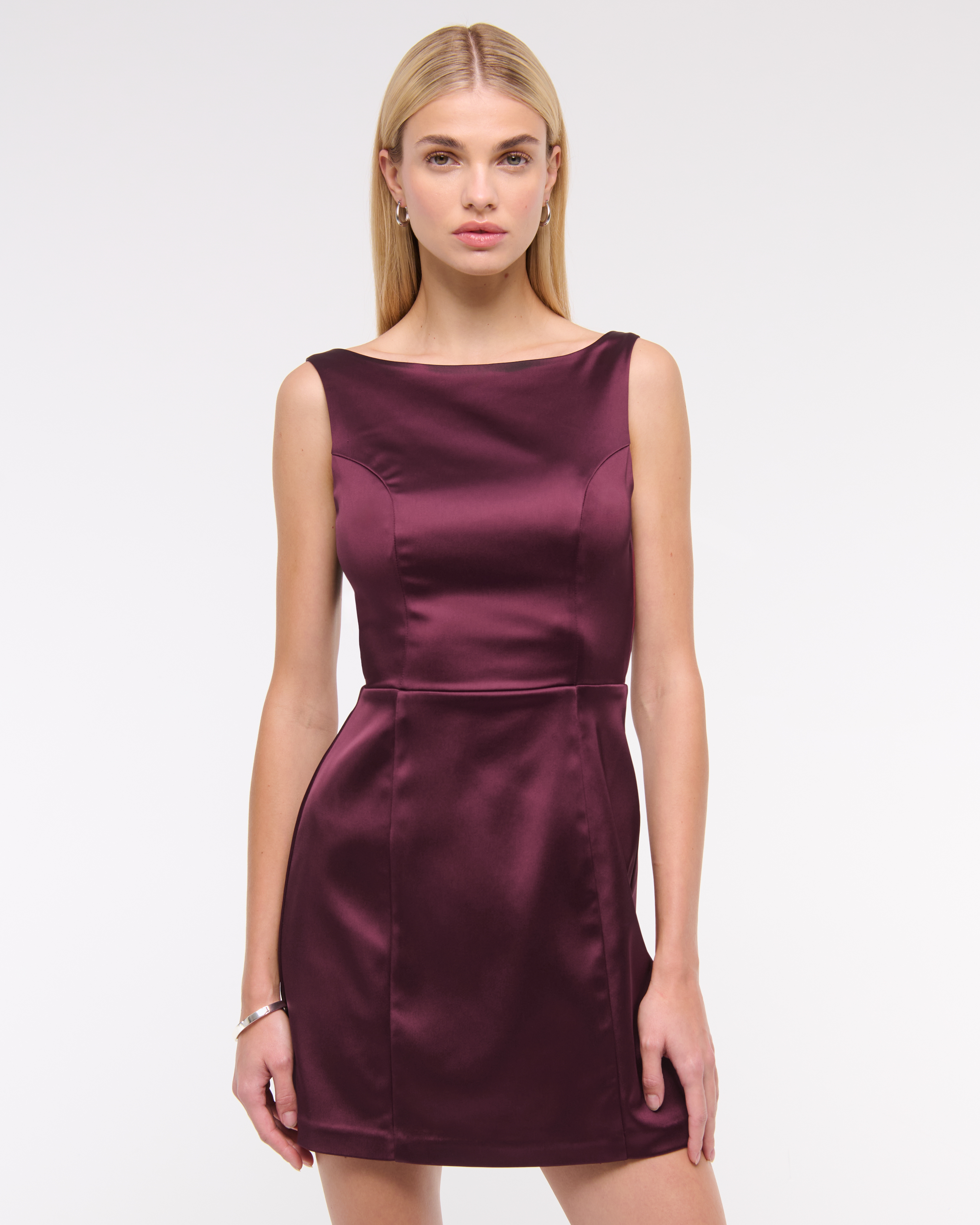 Women's High-Neck Satin Sculpt Mini Dress | Women's