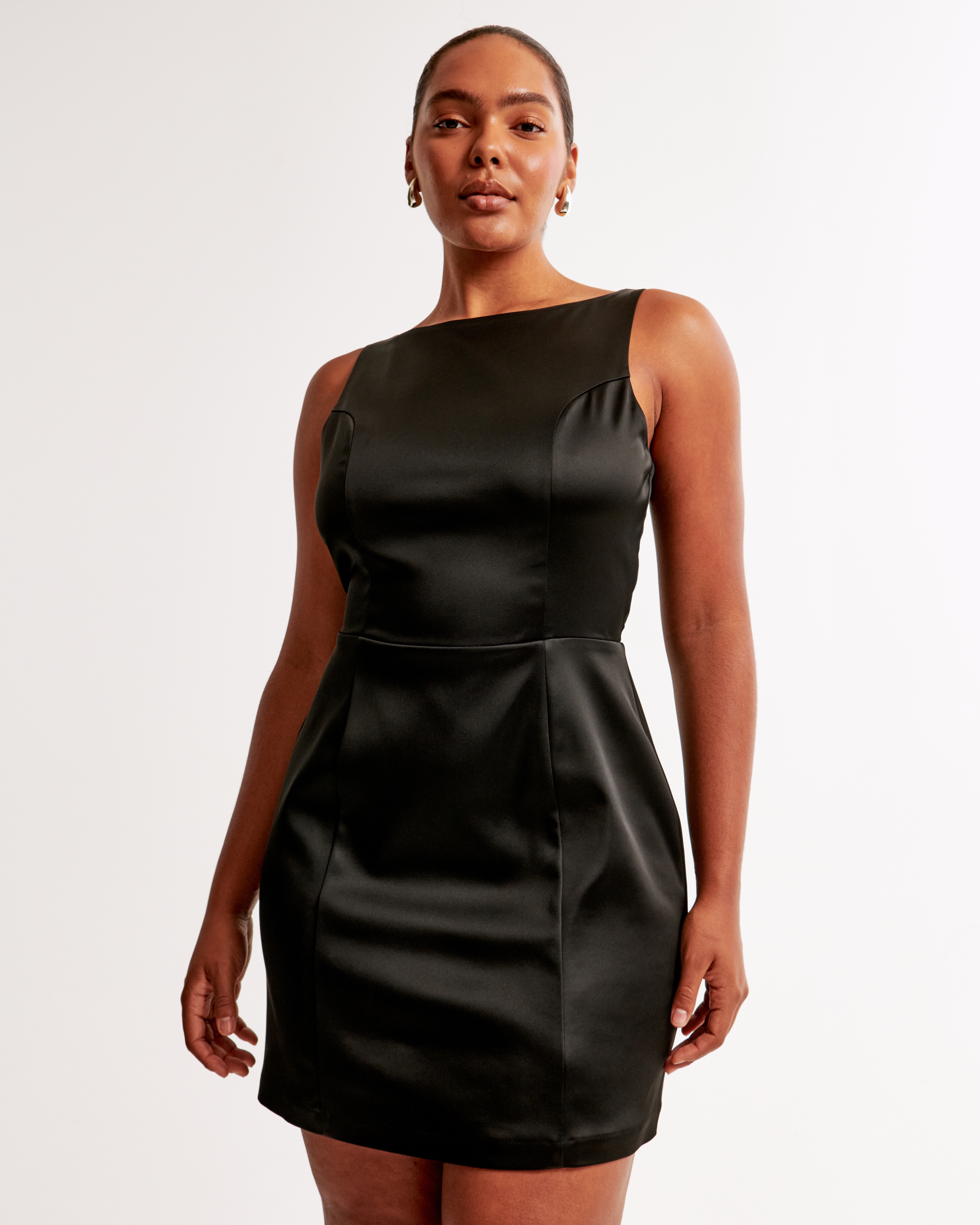 Women's High-Neck Satin Sculpt Mini Dress | Women's