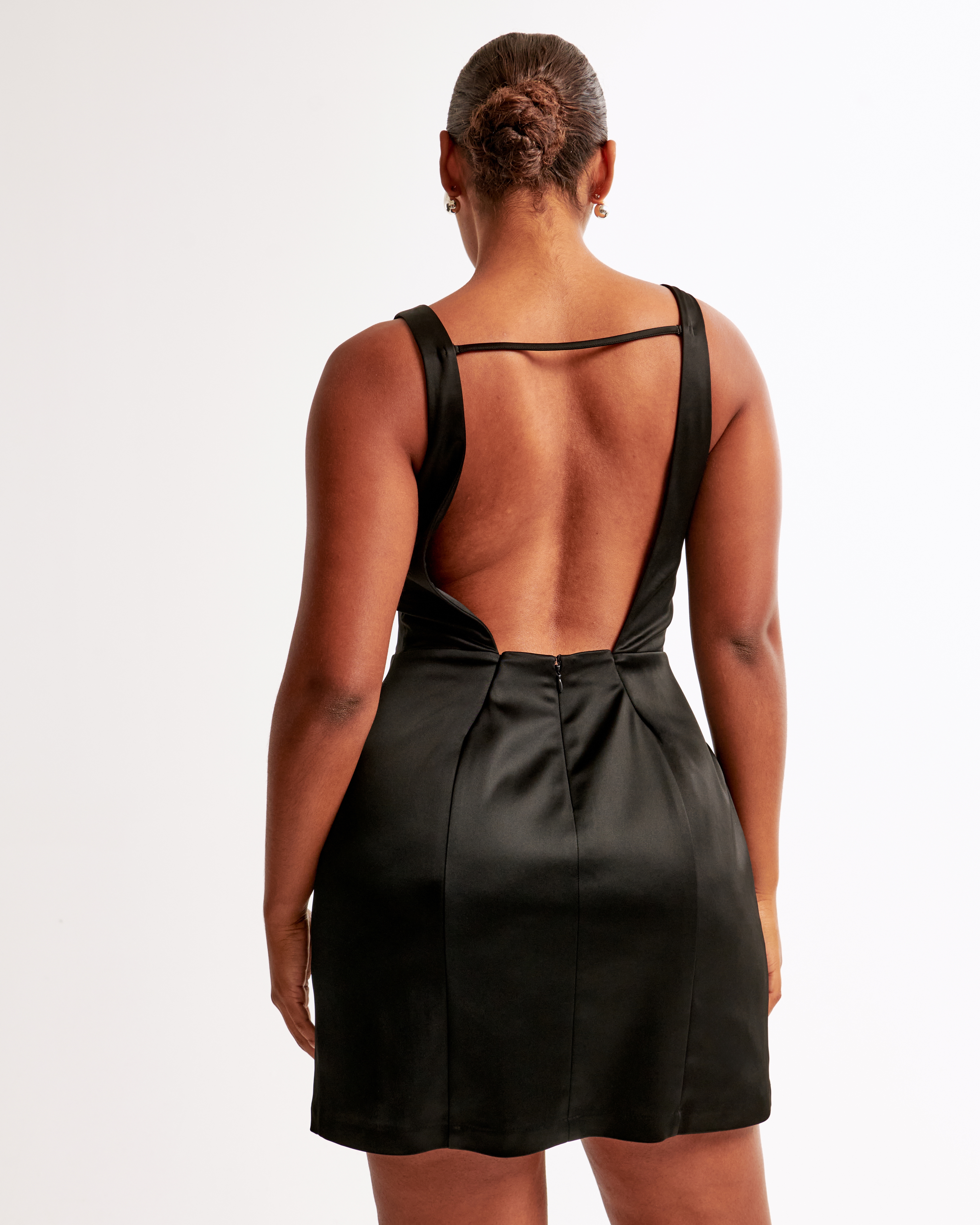 Women's High-Neck Satin Sculpt Mini Dress | Women's