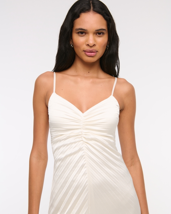 The A&F Giselle Sunburst Pleated Maxi Dress, Pearl view 2