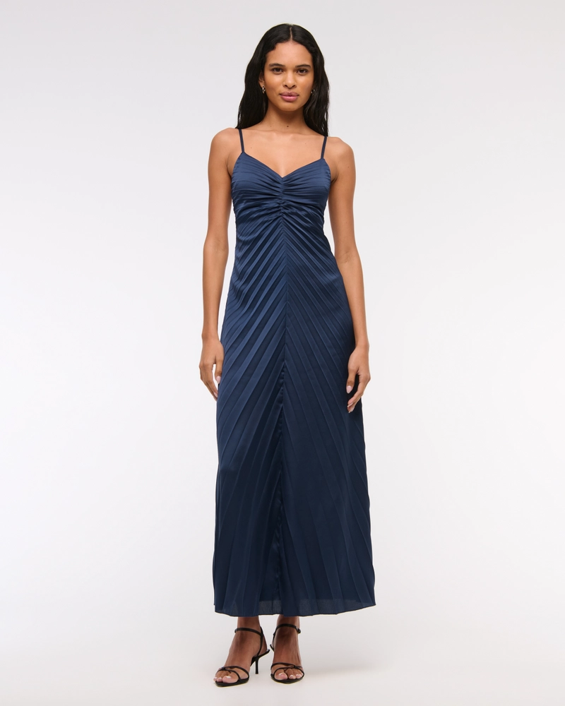 The A&F Giselle Sunburst Pleated Maxi Dress