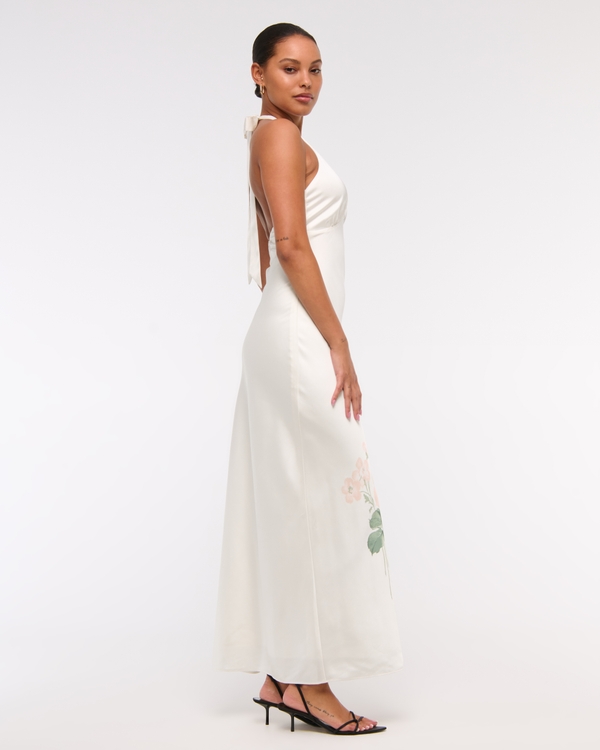 halter white silk dress Miss Lola main image 0