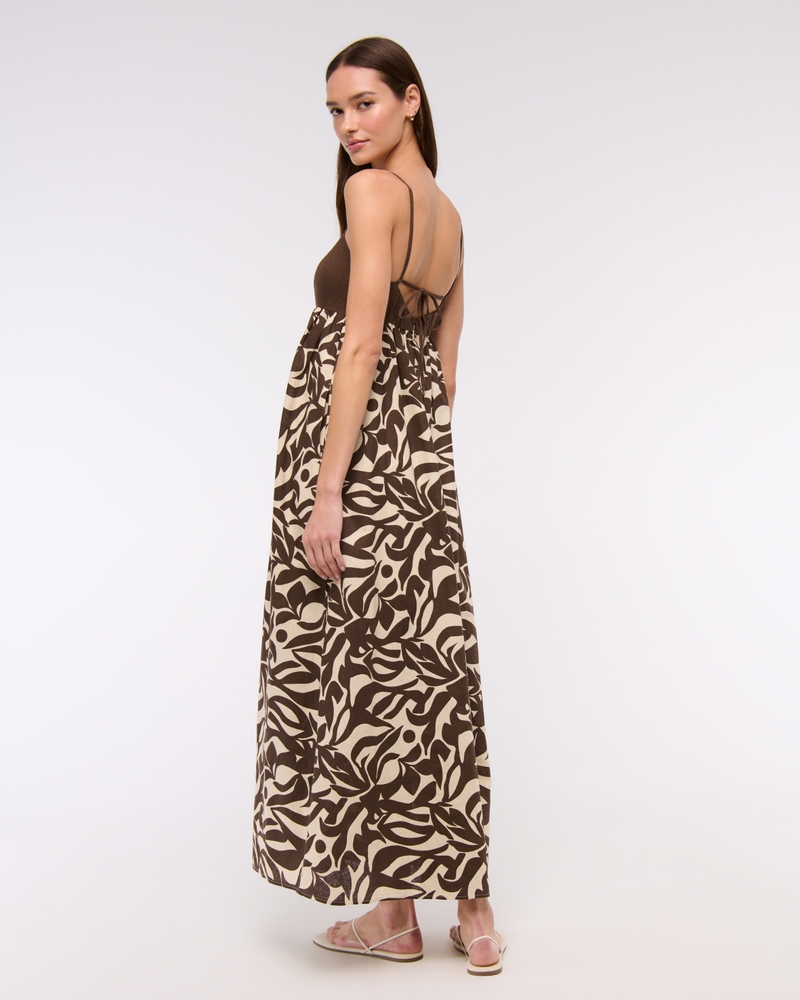 Tie-Back Babydoll Maxi Dress