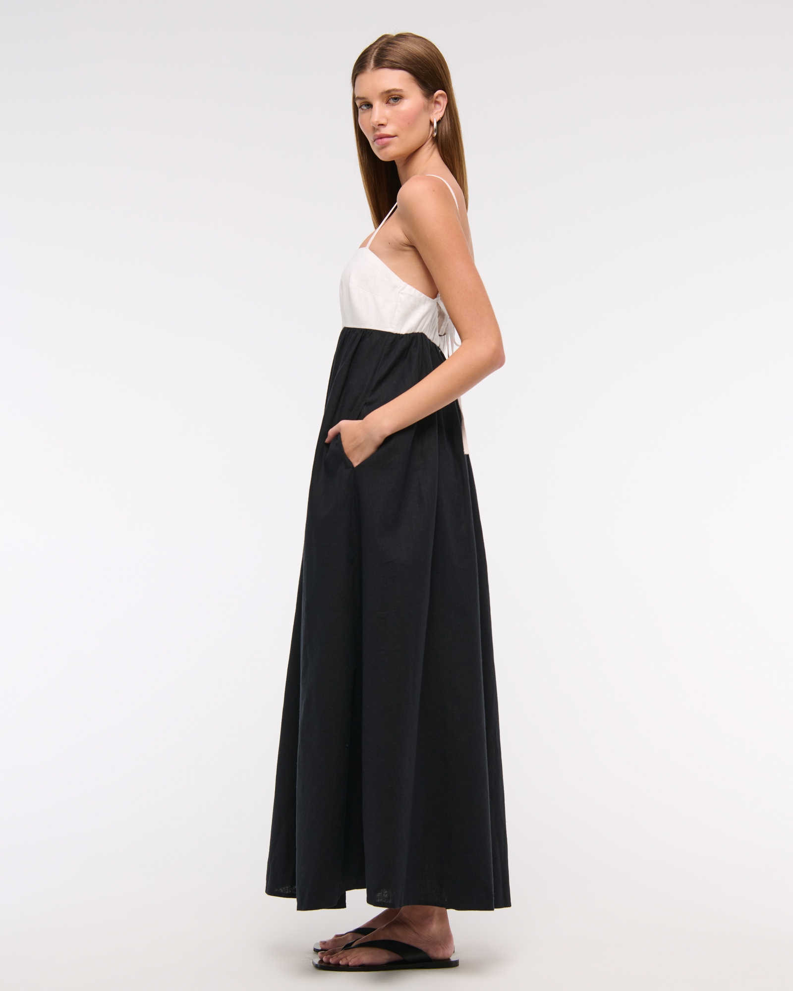 Tie-Back Babydoll Maxi Dress