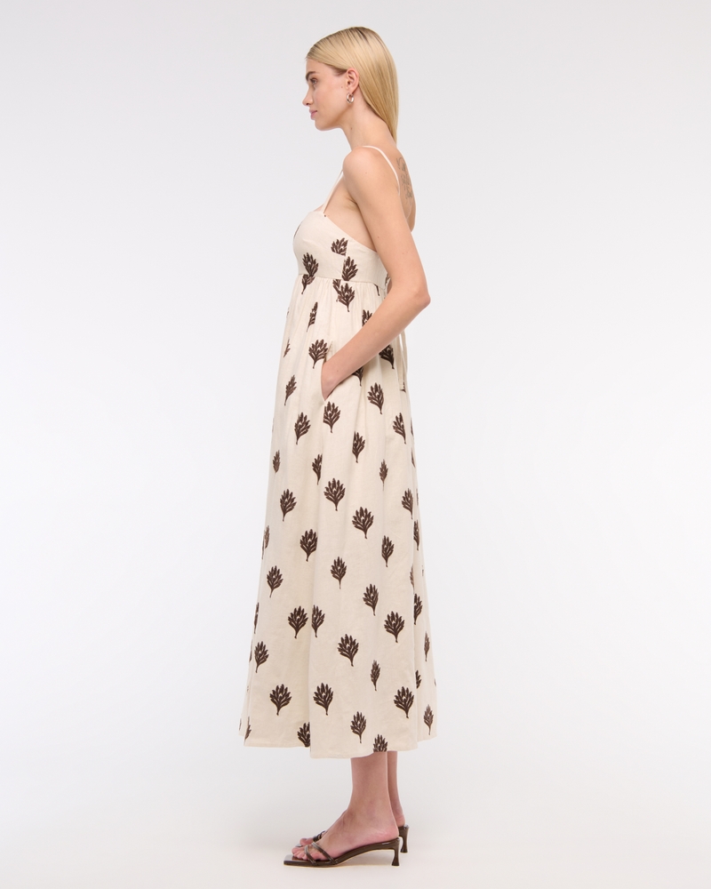 Tie-Back Babydoll Maxi Dress