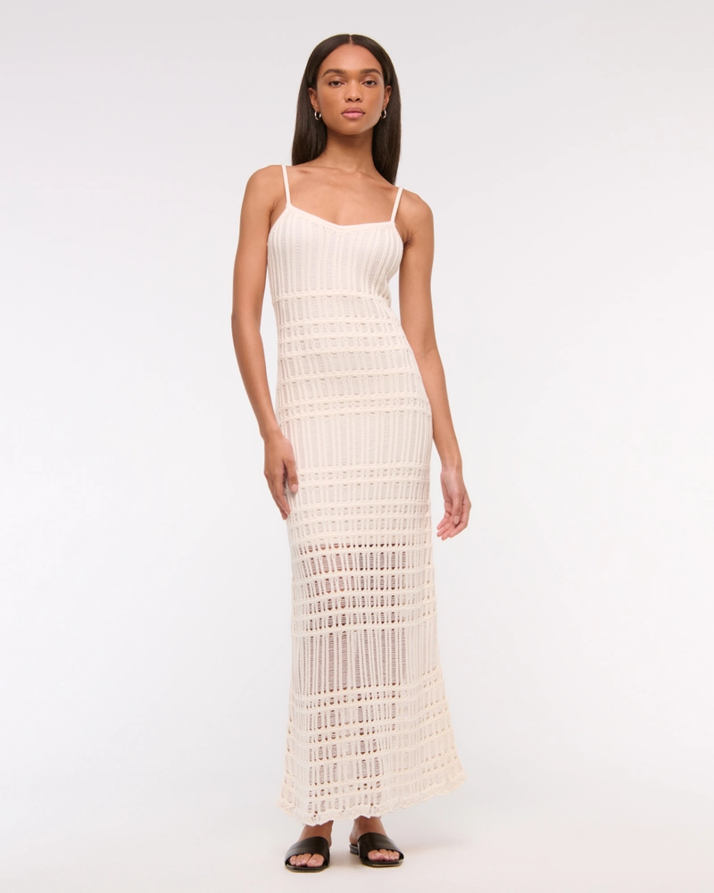 Crochet-Style Maxi Dress