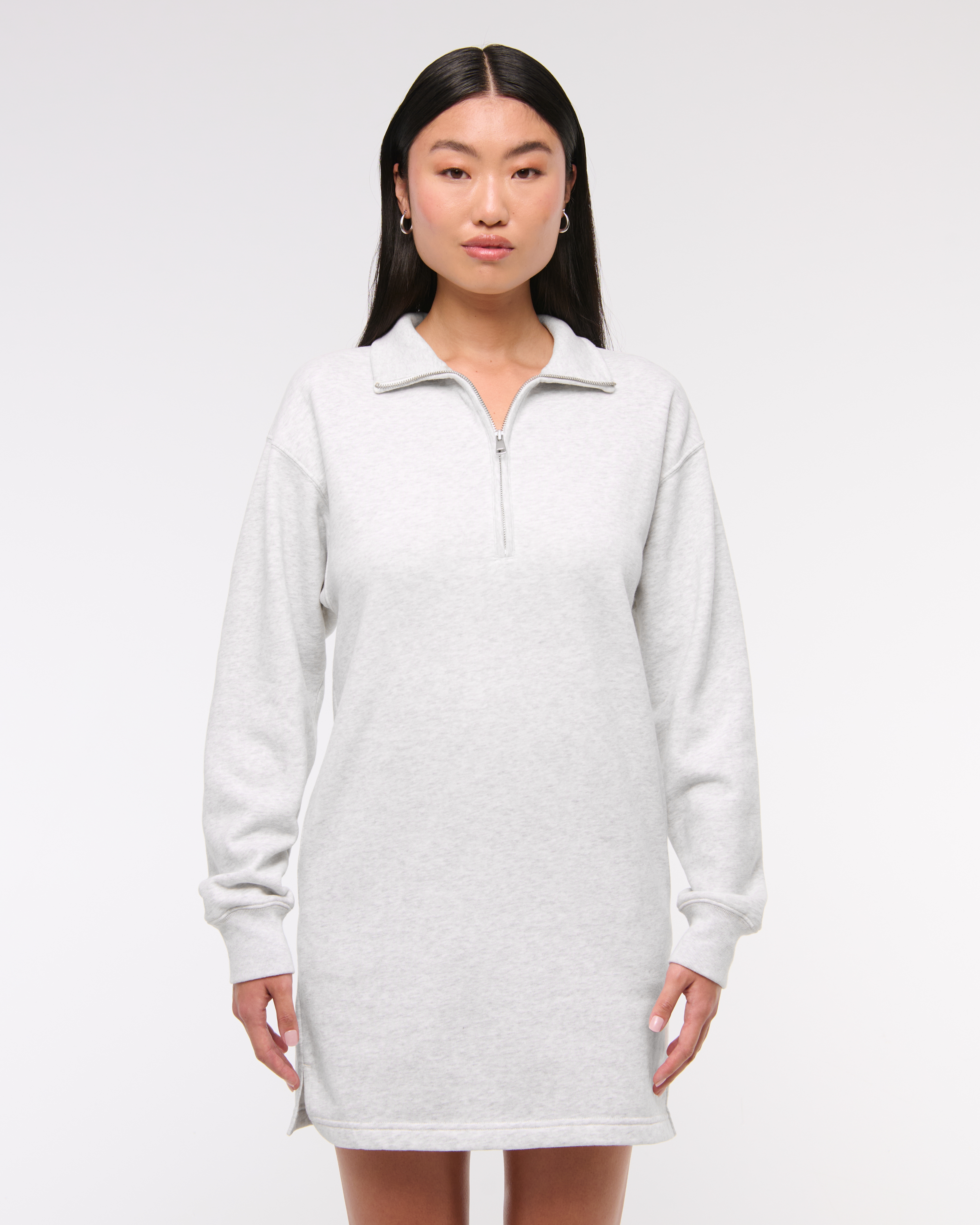 Women's Long-Sleeve Zip-Up Fleece Mini Dress | Women's