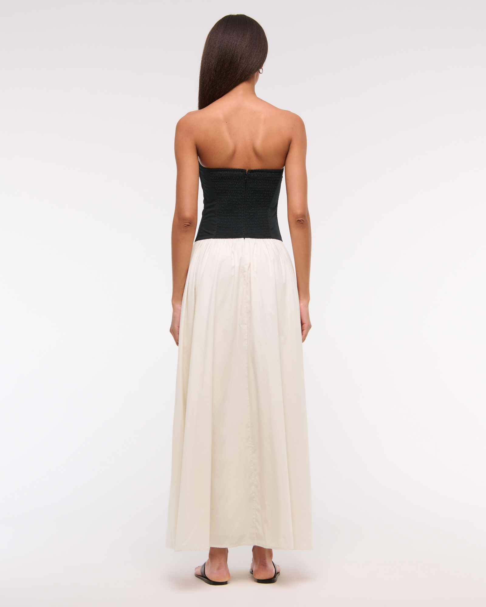 Strapless Drop-Waist Maxi Dress