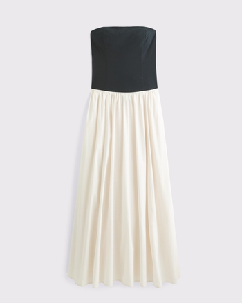 Femme Robe longue à taille basse sans bretelles | Femme Robes et combinaisons | Abercrombie.com