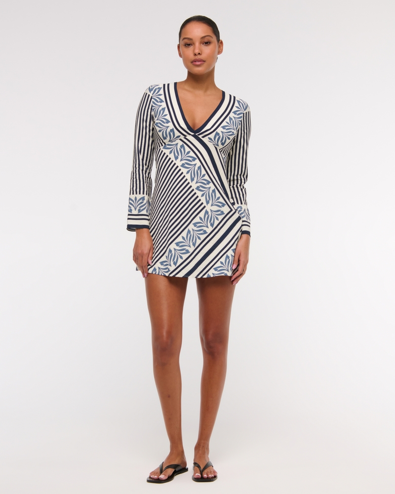 Long-Sleeve Twist Mini Dress
