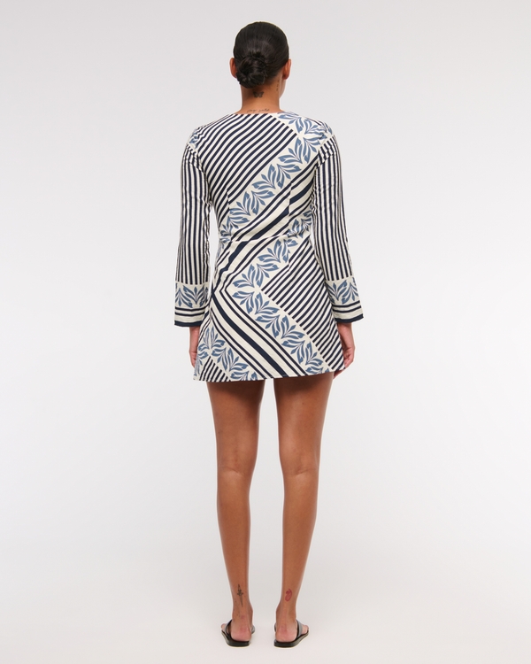 Long-Sleeve Twist Mini Dress